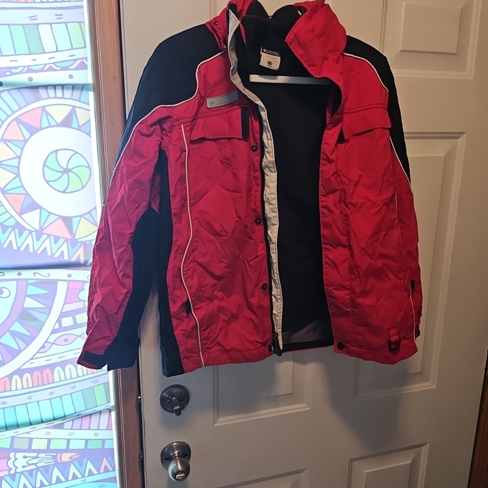 Red Kids Jacket Columbia With Shell And Zip Out Liner